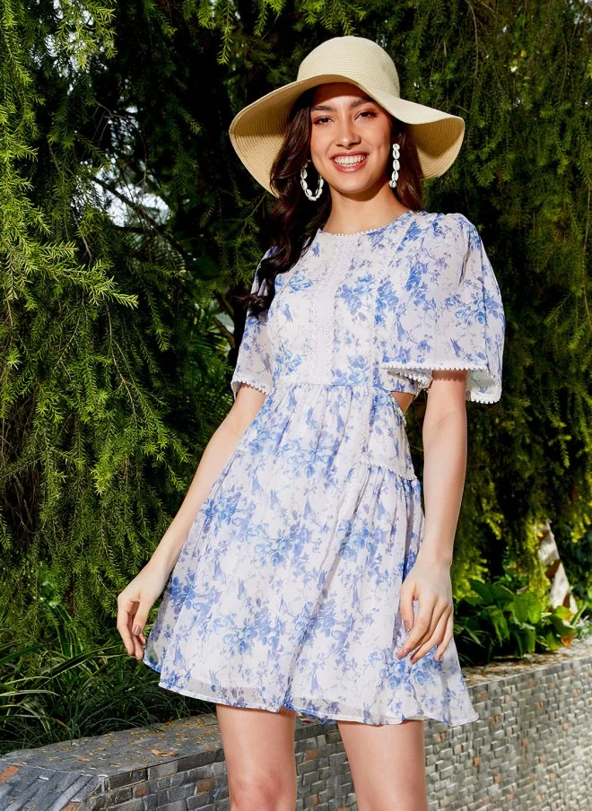 ساسافراس Floral Printed Fit & Flare Dress for Women