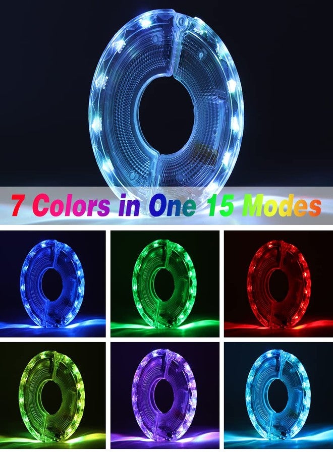 Calidaka 2 Pack USB Rechargeable LED Bike Wheel Lights - 7 Colors, 15 Modes, Waterproof & Motion Sensor for Night Riding - Perfect for Cyclists - Image 4