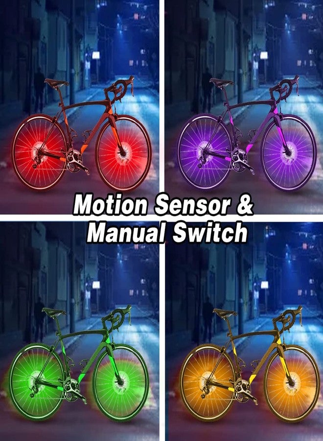 Calidaka 2 Pack USB Rechargeable LED Bike Wheel Lights - 7 Colors, 15 Modes, Waterproof & Motion Sensor for Night Riding - Perfect for Cyclists - Image 3
