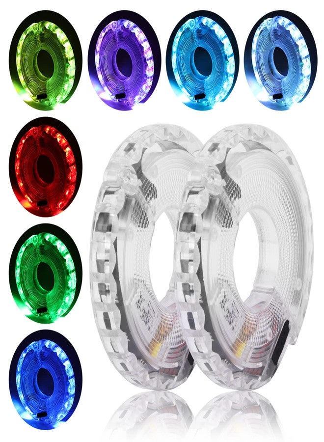 Calidaka 2 Pack USB Rechargeable LED Bike Wheel Lights - 7 Colors, 15 Modes, Waterproof & Motion Sensor for Night Riding - Perfect for Cyclists - Image 1