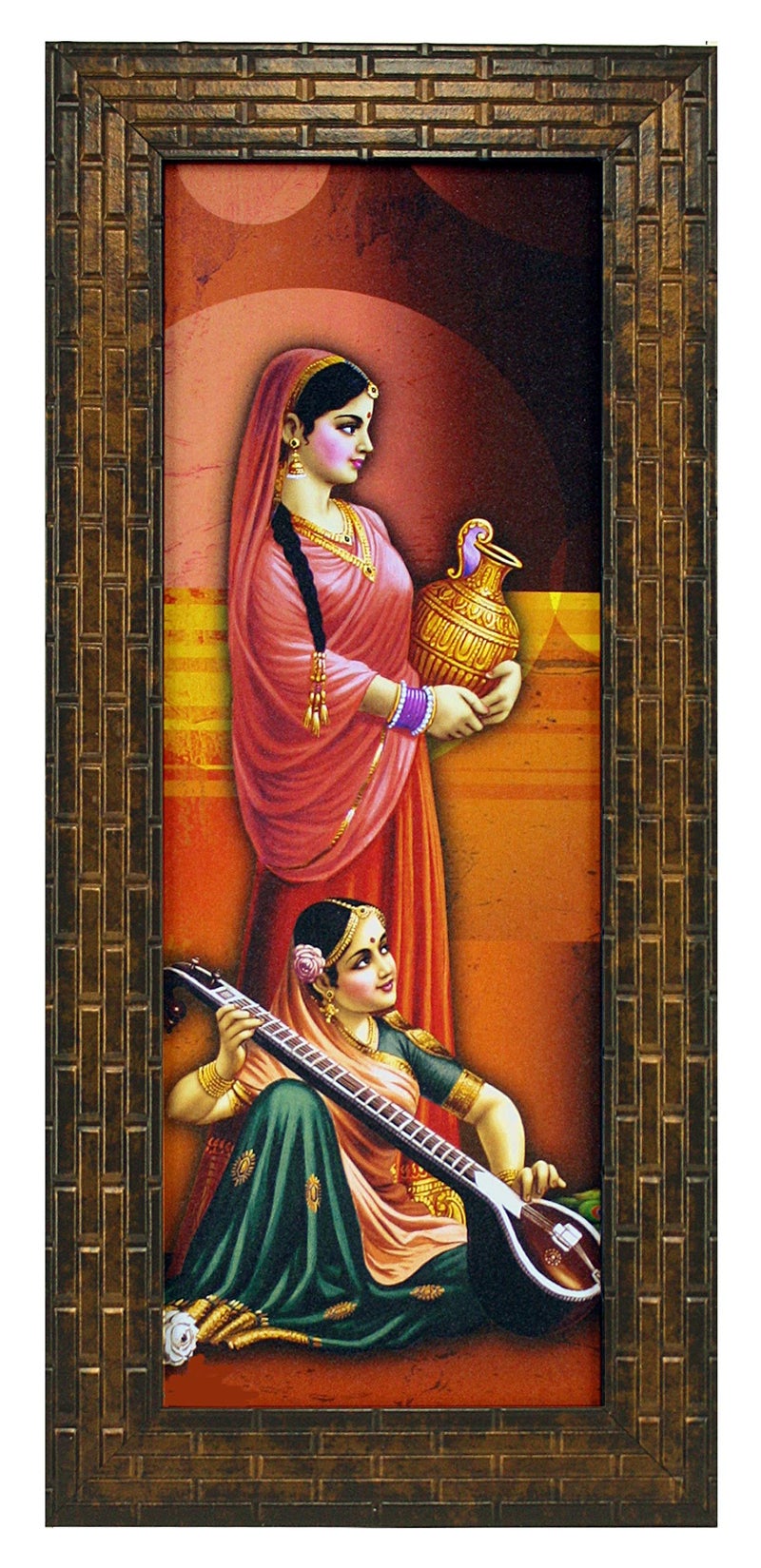 Indianara 3 PC Set of Radha Krishna Paintings (1499) Without Glass (MC2) - Image 2