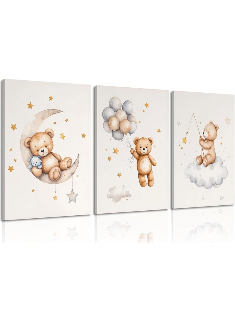 Mawan Children's wall art set, 3 pieces, 30x40 cm each - 30 mm thick - Digital printing with UV coating - Self-adhesive, easy to install - Safe materials - Image 1