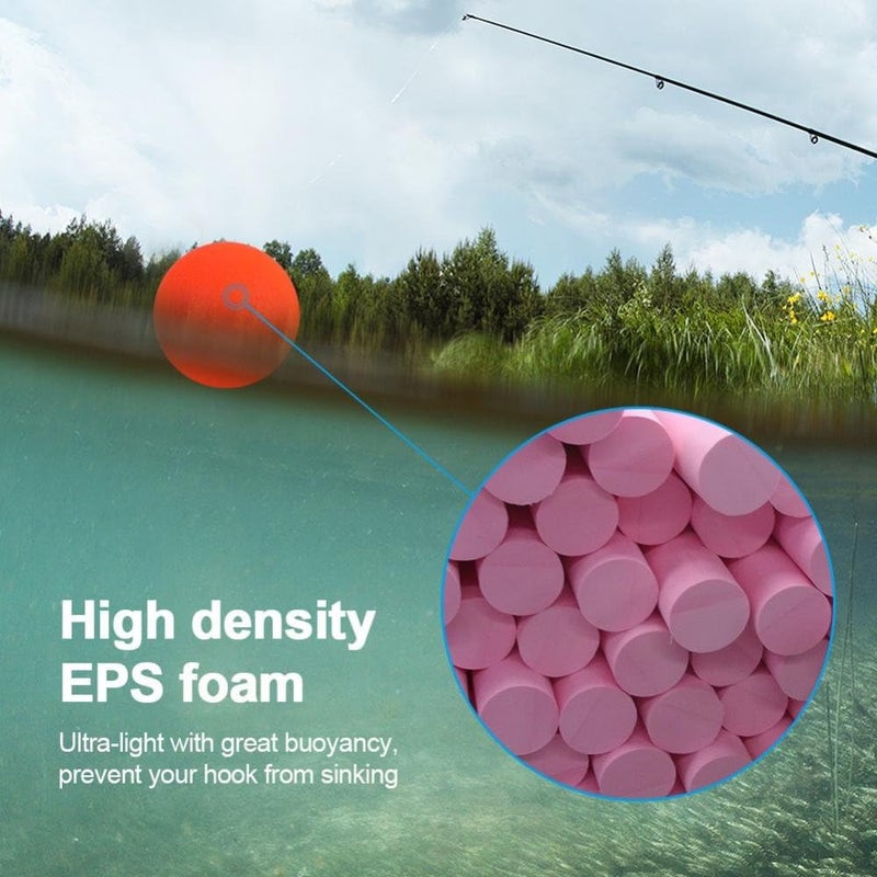 woobles Fishing Floats Balls, Ultra-Light EPS Foam Buoyancy Ball Red Fishing Float Strike Indicator Fishing Accessory 100Pcs - Image 3