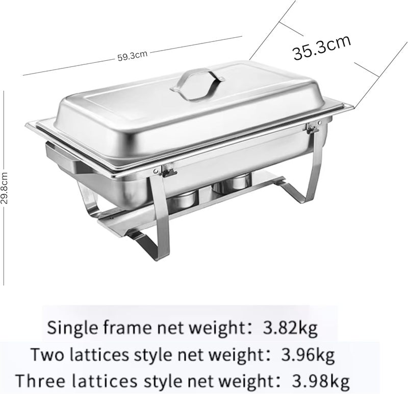 Feelings 12-litre Double Compartment Chafing Dish | Stainless Steel Food Warmer | Food Warmer with Fuel Holder | Buffet Server | Food Warmer| Warming Tray | Hot Plate | Chafer | Catering Dish | Serving Dish - Image 3