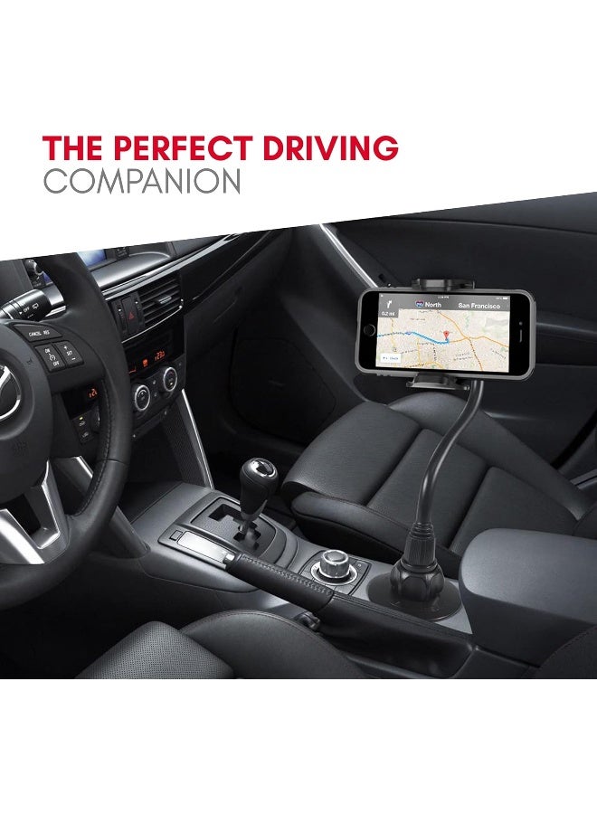 Macally Car Cup Holder Phone Mount - 8â€ Long Flexible Gooseneck Cell Phone Holder - Image 3