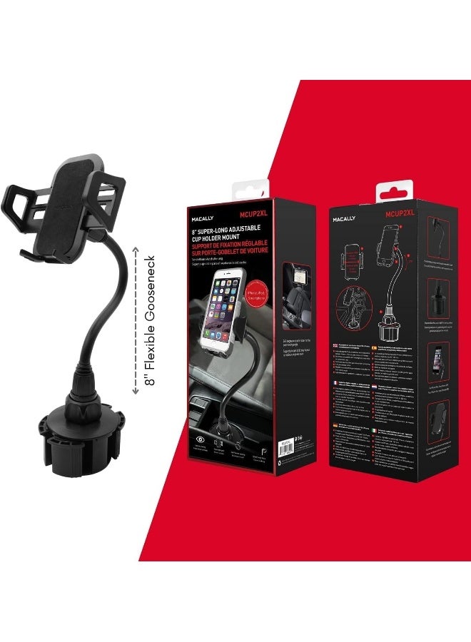 Macally Car Cup Holder Phone Mount - 8â€ Long Flexible Gooseneck Cell Phone Holder - Image 1