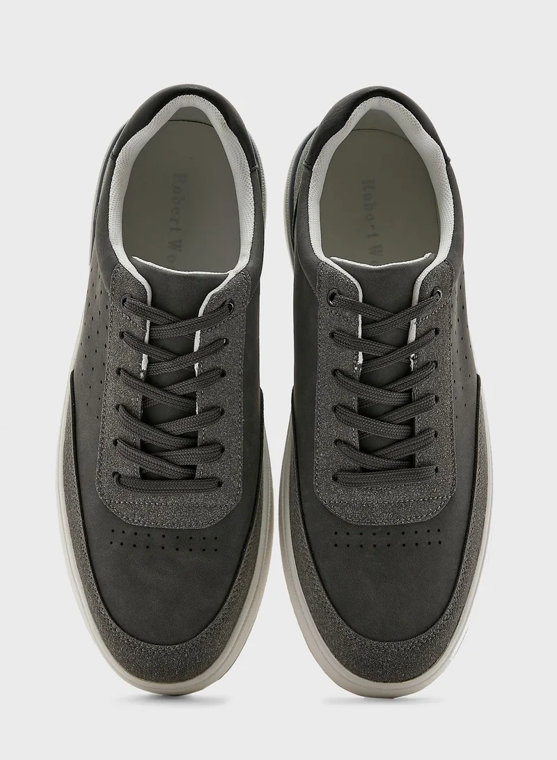 Robert Wood Brogue Detail Casual Sneakers