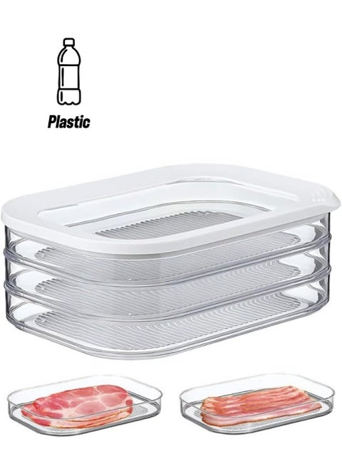Deli Meat Container for Fridge, Lunch Meat Container for Refrigerator, Meal Prep Containers, Stackable Food Storage Boxes with Lid for Cold Cuts, Lunch Meat, BPA Free