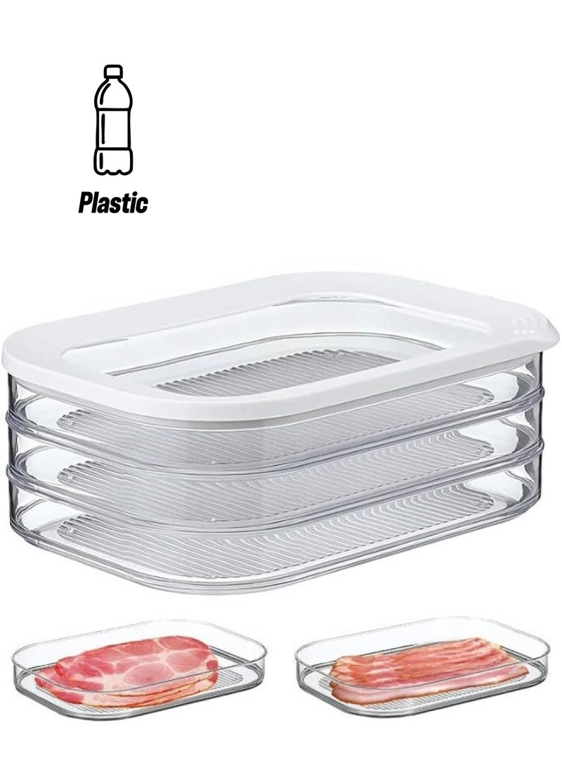 Hihonor - Deli Meat Container for Fridge, Lunch Meat Container for Refrigerator, Meal Prep Containers, Stackable Food Storage Boxes with Lid for Cold Cuts, Lunch Meat, BPA Free - Image 1