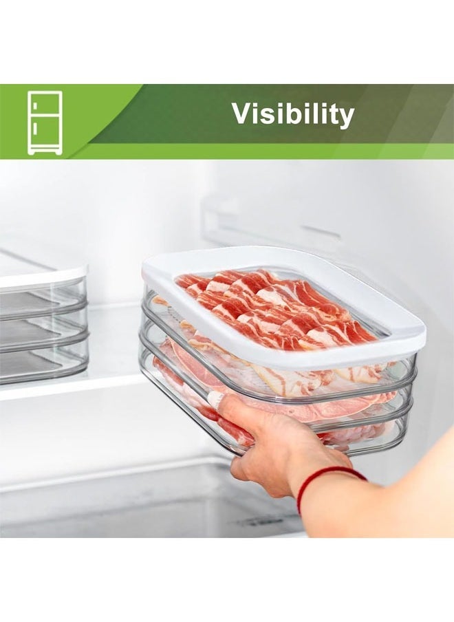 Hihonor - Deli Meat Container for Fridge, Lunch Meat Container for Refrigerator, Meal Prep Containers, Stackable Food Storage Boxes with Lid for Cold Cuts, Lunch Meat, BPA Free - Image 1