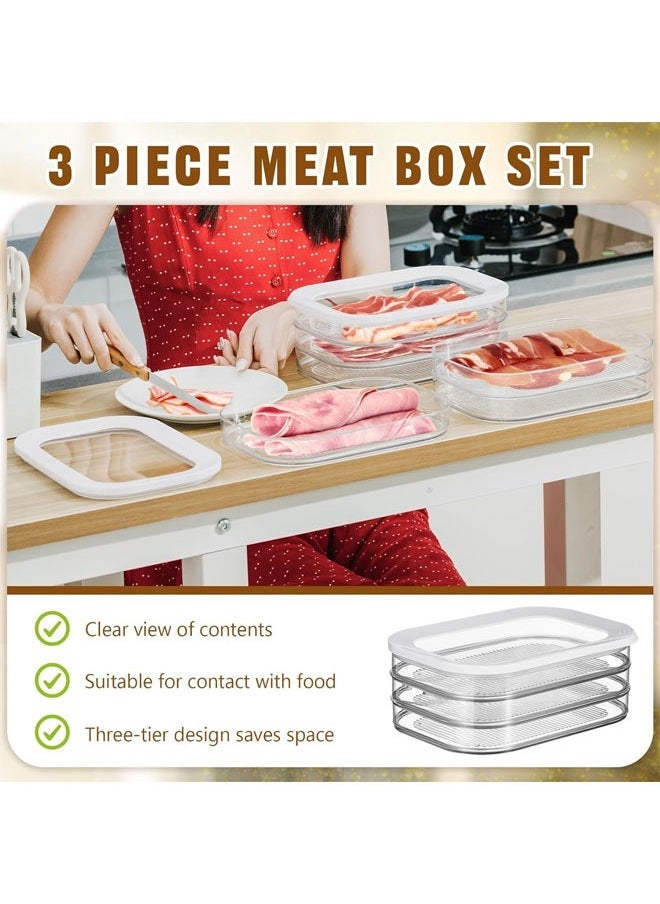 Hihonor - Deli Meat Container for Fridge, Lunch Meat Container for Refrigerator, Meal Prep Containers, Stackable Food Storage Boxes with Lid for Cold Cuts, Lunch Meat, BPA Free - Image 1