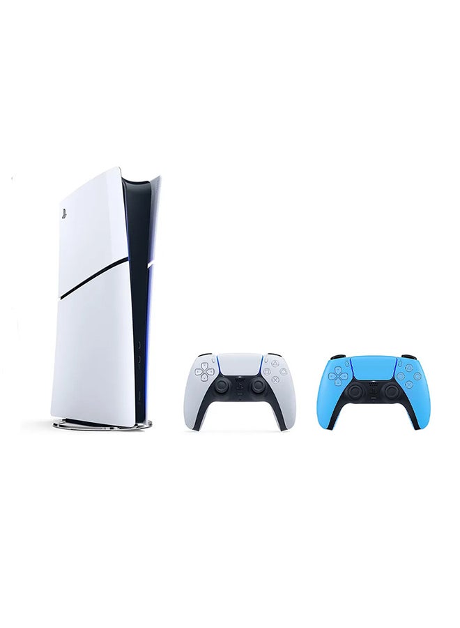 Sony PlayStation 5 Slim Console Digital Edition With Extra Blue Controller - Image 1