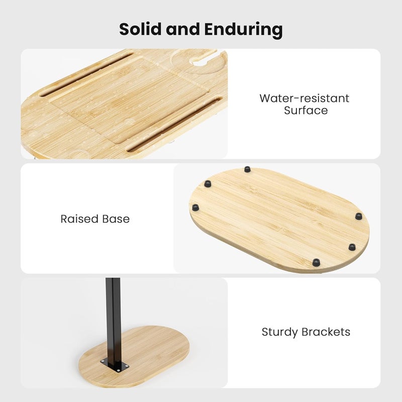 Sunnacate Bamboo Bathtub Table with Adjustable Height, Freestanding Bath Tray Caddy Board Tub Organizer, House Warming Gift, New Home, Anniversary Wedding Gifts, Bridal Shower Gift for Women - Image 5