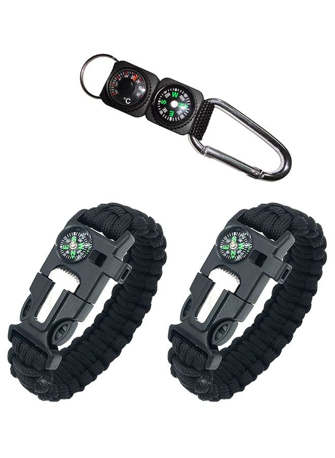 ZCM-HAPPY Set of 3 Paracord Survival Bracelets with Whistle - Image 1