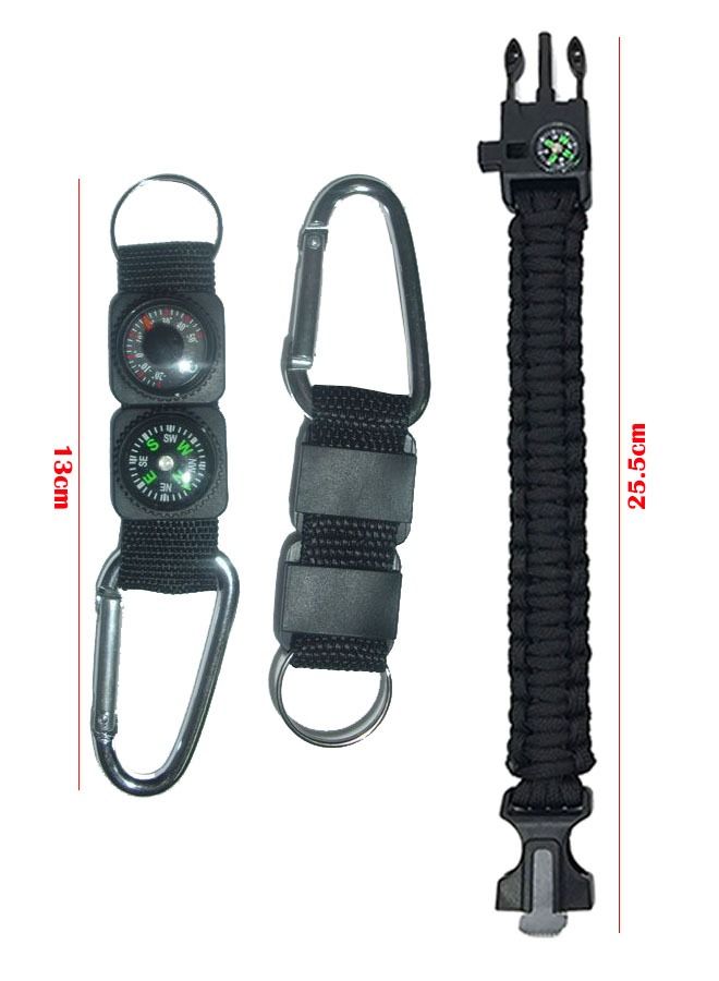 ZCM-HAPPY Set of 3 Paracord Survival Bracelets with Whistle - Image 2