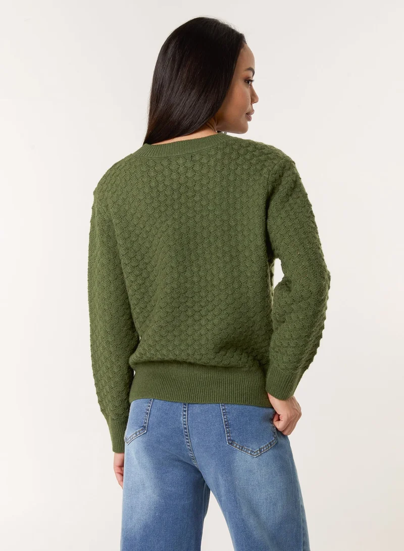 Blue Vanilla Textured Knit Jumper