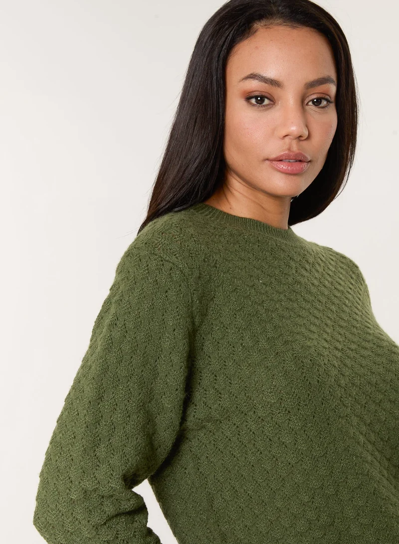 Blue Vanilla Textured Knit Jumper