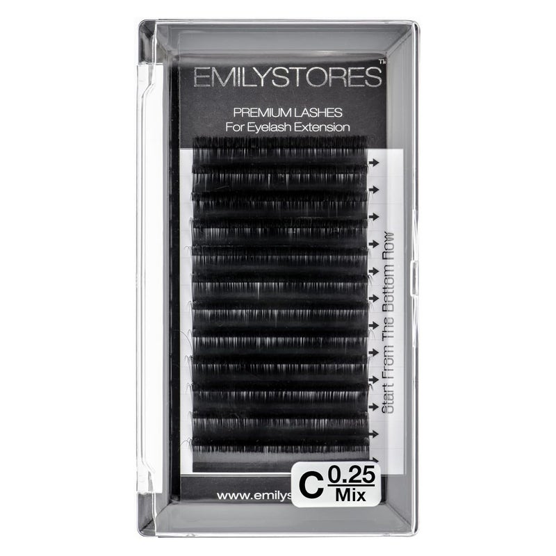 Lash Extensions 0.25mm Thickness B Curl Length Mixed 8-14mm Sizes Volume Individual Eyelashes For Eyelash Extensions (0.25,B,Mixed 8-14mm)