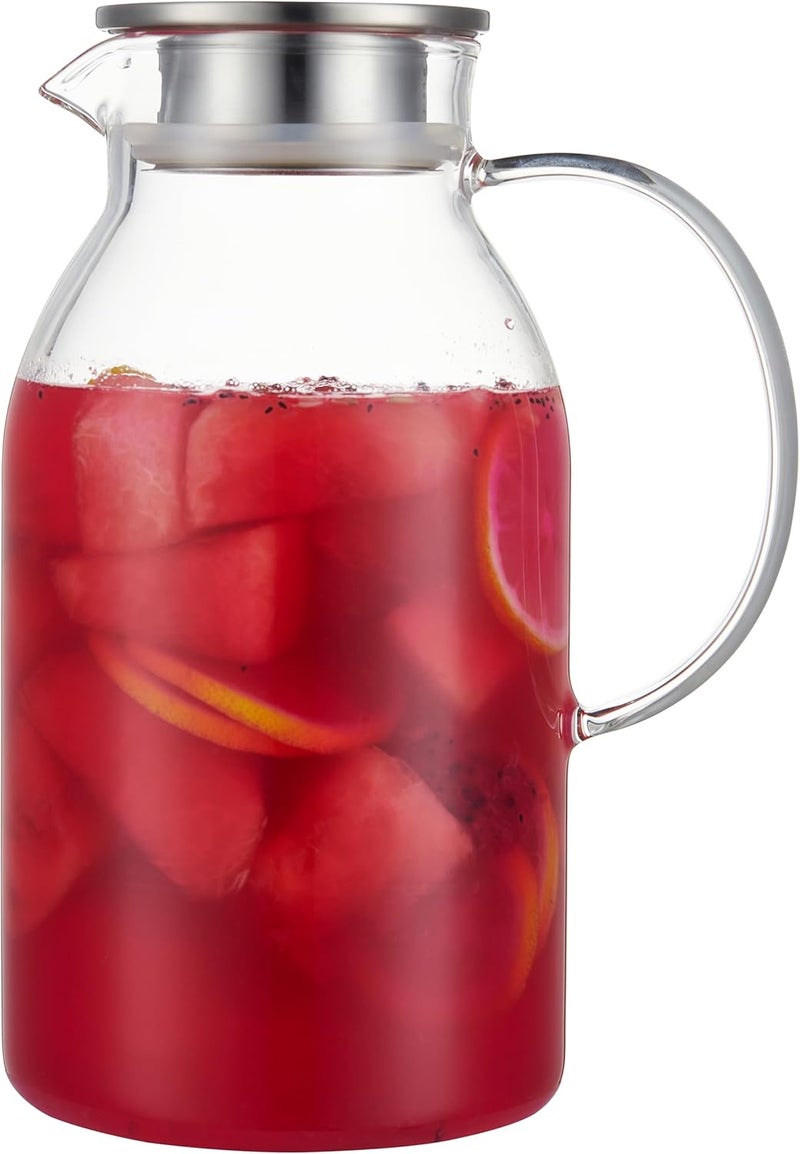 Karafu 81 Ounces/2.4 Liter Glass Pitcher with Lid, Heat-resistant Water Jug for Hot/Cold Water, Ice Tea and Juice Beverage - Image 1