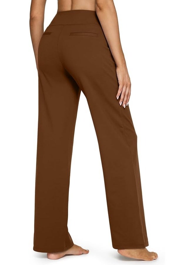 NIBEMINENT Yoga Pants Women Wide Leg Pants with Pockets High Waist Stretch Dress Casual Sweatpants Petite/Regular/Tall - Image 4