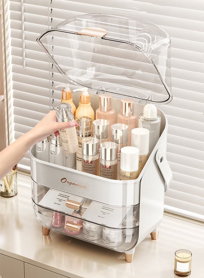Skin Care Organizer Dustproof, Make Up Organizers and Storage with Lid, Skincare Organizers , Makeup Storage Box & Cosmetic Storage Box Waterproof for Vanity Countertop - Image 5
