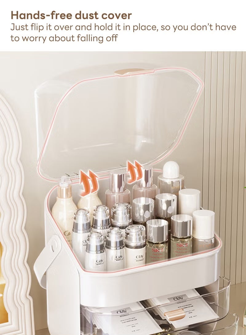 Skin Care Organizer Dustproof, Make Up Organizers and Storage with Lid, Skincare Organizers , Makeup Storage Box & Cosmetic Storage Box Waterproof for Vanity Countertop - Image 4