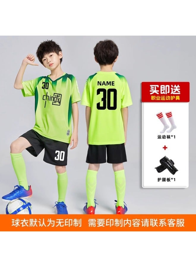 Boys Kids Football Jersey Set Autumn Winter Training Competition Quick Dry with Leg Protection Socks