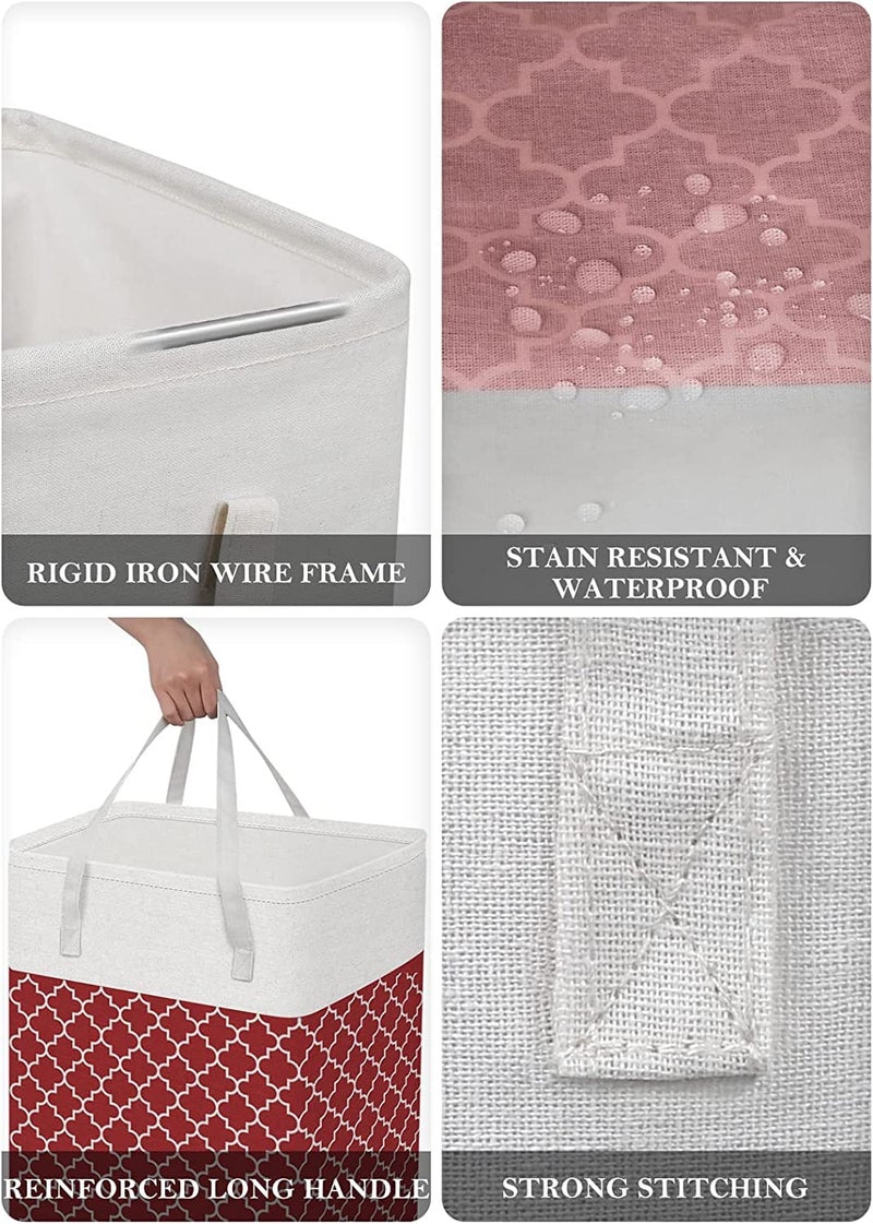 House of Quirk Laundry Hamper 75L Collapsible Large Laundry Baskets with Easy Carry Handles Freestanding Waterproof Clothes Hamper Storage Basket for Toys Clothes Organizer (75Litre, Red) - Image 4
