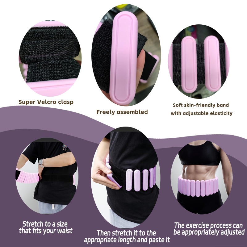 BBK 0lb to 5lb Silicone Adjustable Weighted Belt For Women and Men, Weighted Walking Exercise Belt for Gym, Strength Training, Wrist & Ankle - Pink - Image 4