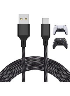 Premify 10Ft Charger Charging Cable For Ps5 And Xbox Series X S Controller Switch Pro Controller Replacement Usb Charging Cord Nylon Braided Fast Charging Type C Ports Accessories For Playstation 5 Xbox  - Image 1