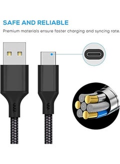 Premify 10Ft Charger Charging Cable For Ps5 And Xbox Series X S Controller Switch Pro Controller Replacement Usb Charging Cord Nylon Braided Fast Charging Type C Ports Accessories For Playstation 5 Xbox  - Image 3