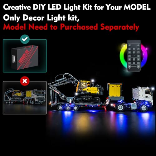 LocoLee طقم إضاءة LED لسيارة لوجو فولفو FMX 42175 - لا نماذج فقط إضاءة - مجموعة إضاءة إبداعية ملحقات متوافقة مع سيارة لوجو فولفو FMX EC230 حفار كهربائي نسخة RC - Image 5