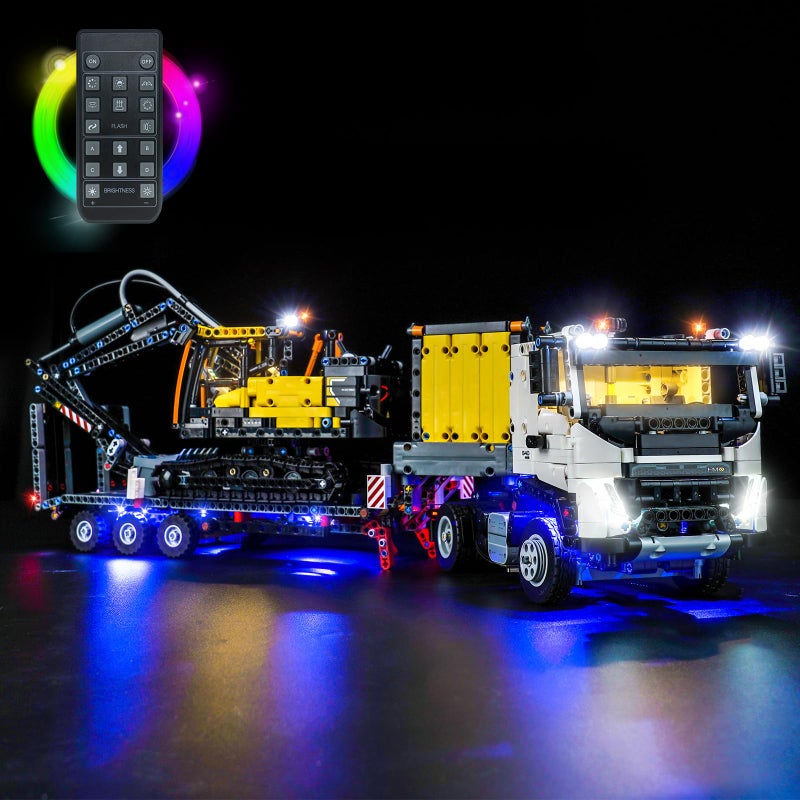LocoLee طقم إضاءة LED لسيارة لوجو فولفو FMX 42175 - لا نماذج فقط إضاءة - مجموعة إضاءة إبداعية ملحقات متوافقة مع سيارة لوجو فولفو FMX EC230 حفار كهربائي نسخة RC - Image 3
