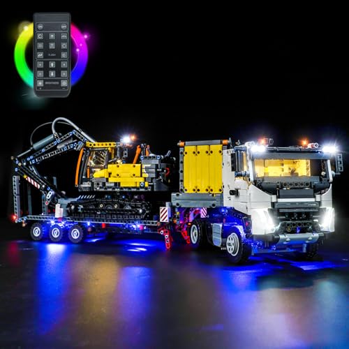 LocoLee طقم إضاءة LED لسيارة لوجو فولفو FMX 42175 - لا نماذج فقط إضاءة - مجموعة إضاءة إبداعية ملحقات متوافقة مع سيارة لوجو فولفو FMX EC230 حفار كهربائي نسخة RC - Image 1