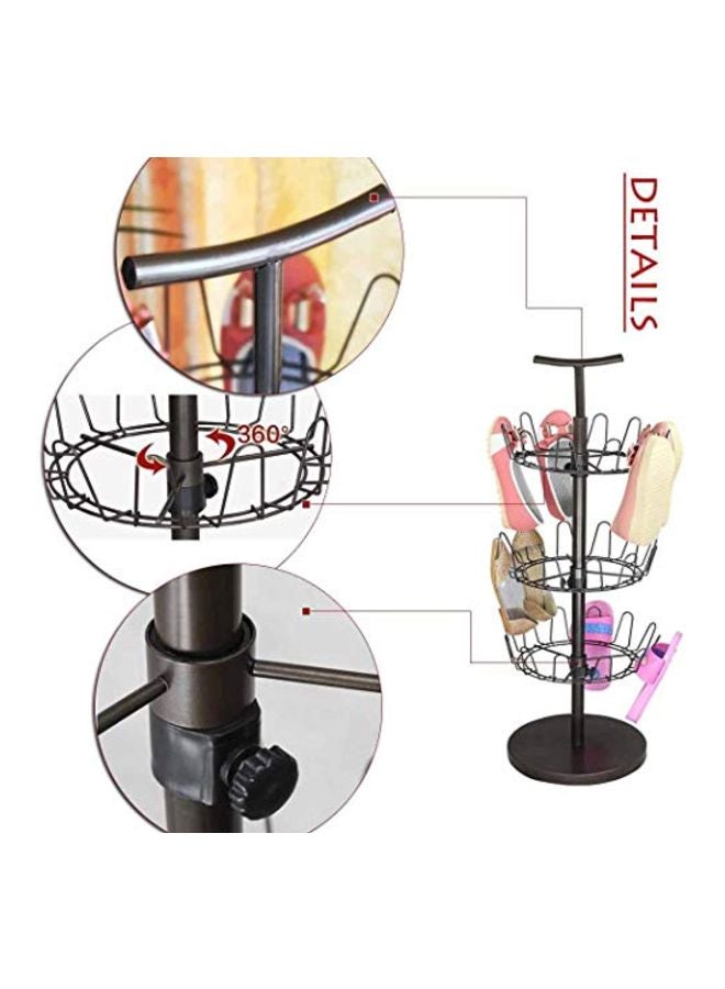 Household Essentials 2138 Three-Tier Adjustable Revolving Shoe Rack | Bronze - Image 5