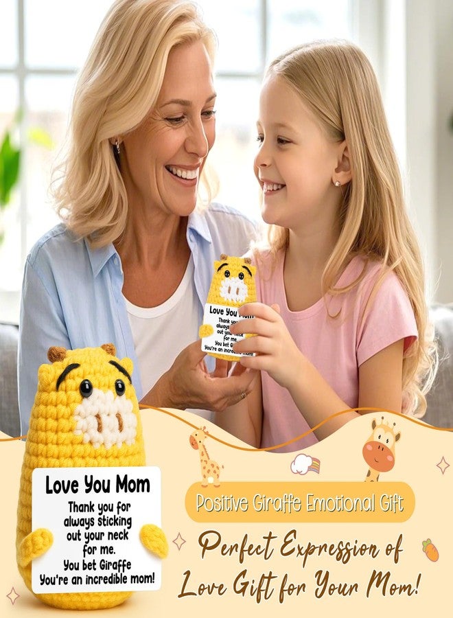 CryCarrot Mothers Day Mom Gifts from Daughter Son - Love You Mum, Handmade Crochet Giraffe Birthday Gift for Moms Mama Mommy Bonus Stepmom, Best Mom Ever Gifts for Birthday Emotional Cute Decor - Image 5
