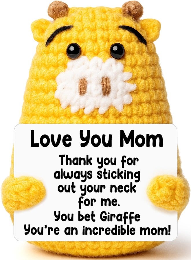 CryCarrot Mothers Day Mom Gifts from Daughter Son - Love You Mum, Handmade Crochet Giraffe Birthday Gift for Moms Mama Mommy Bonus Stepmom, Best Mom Ever Gifts for Birthday Emotional Cute Decor - Image 1