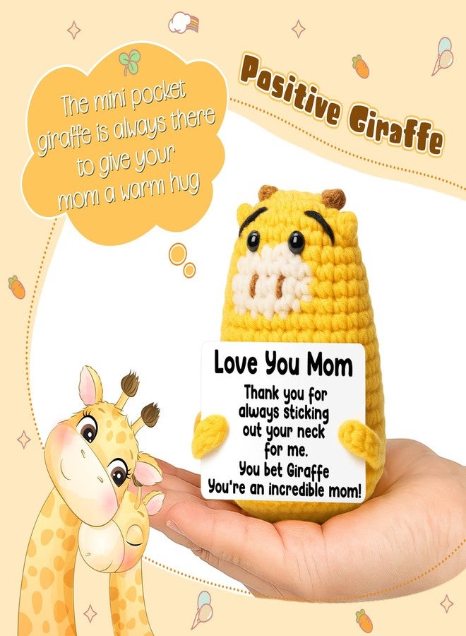 CryCarrot Mothers Day Mom Gifts from Daughter Son - Love You Mum, Handmade Crochet Giraffe Birthday Gift for Moms Mama Mommy Bonus Stepmom, Best Mom Ever Gifts for Birthday Emotional Cute Decor - Image 2