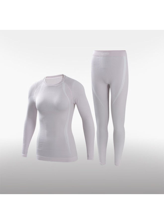 Uto Boundary-free Quick-dry Set Outdoor Running Mountaineering Skiing Sports Thermal Underwear Apricot Pink Women S