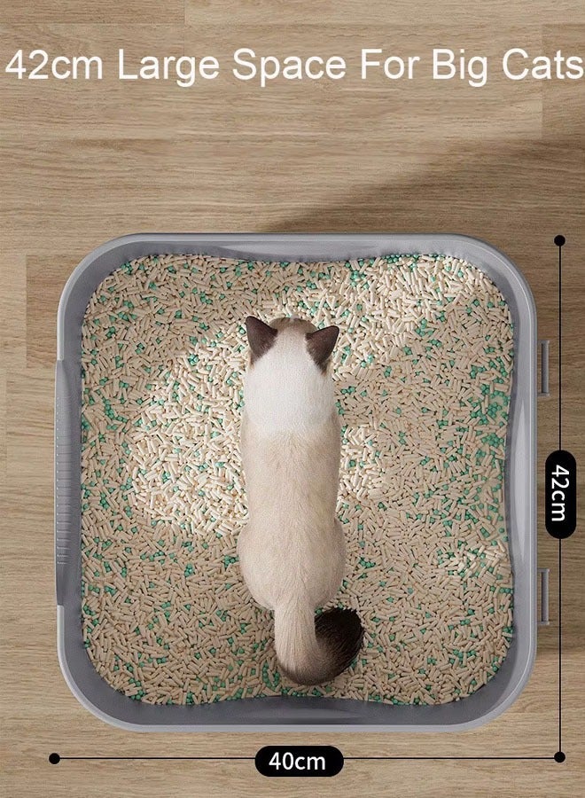 Cat Litter Box, Closed Kitten Toilet Box Large Litter Box with Lid,Enclosed Hooded Cat Litter Box Pan Hooded Sand Basin Training Set with Scoop Odor-proof Splash Cat Litter Proof Filter for Small Medium Large Adult Cats - Image 3