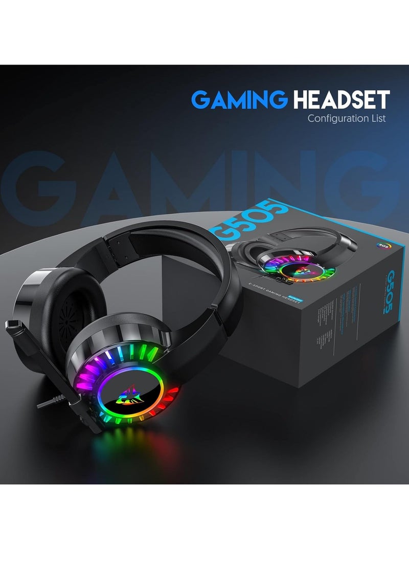 Generic Headphone G505 Gaming USB RGB Over-Ear Wired Headset Compatible with pc,laptop and any device has usb port  - Image 3