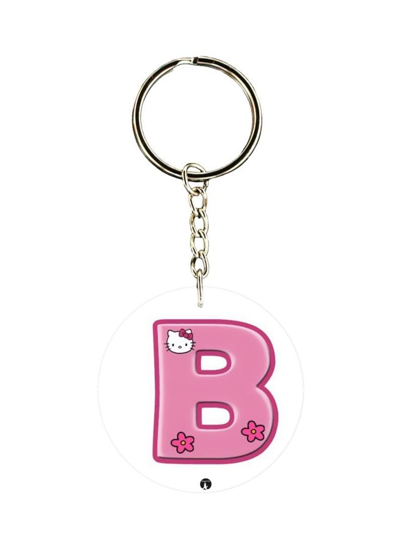 Initial B Printed Dual Sided Keychain