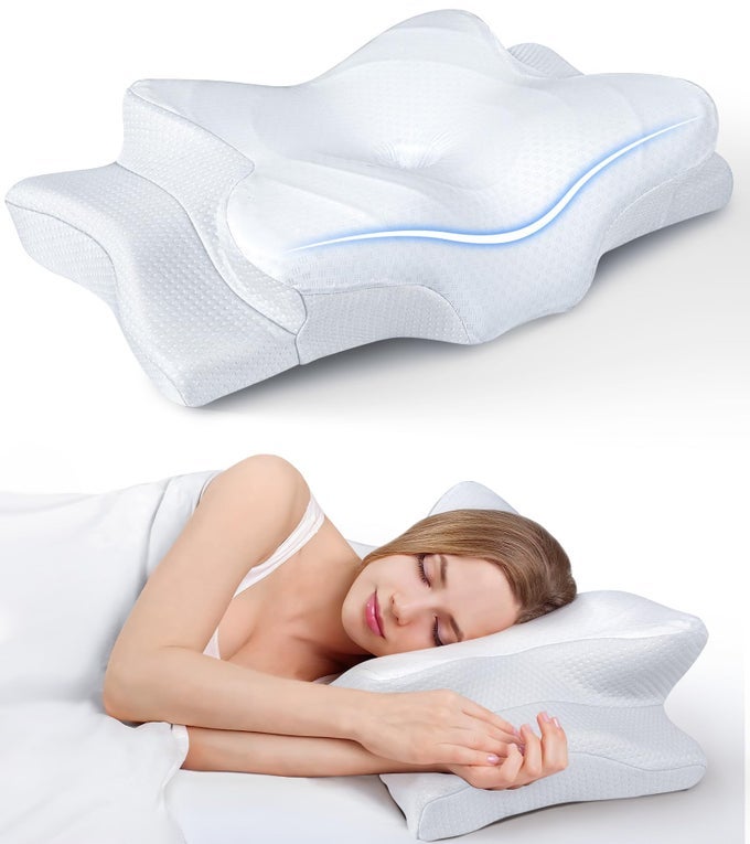 ULTRA PAIN RELIEF COOLING PILLOW FOR NECK SUPPORT ADJUSTABLE CERVICAL PILLOW COZY SLEEPING ODORLESS ERGONOMIC CONTOUR MEMORY FOAM PILLOWS ORTHOPEDIC BED PILLOW FOR SIDE BACK STOMACH SLEEPER