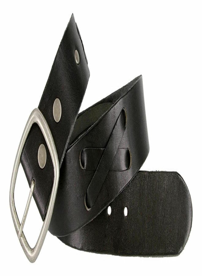 بيلتس.كوم حزام كلاسيكي كاجوال من Belts.com TB105-P3645، بإبزيم عتيق، مصنوع من الجلد الطبيعي المحبب بالكامل، عرضه 1-3/4 بوصة (45 مم) (فضي-أسود، 32). - Image 3