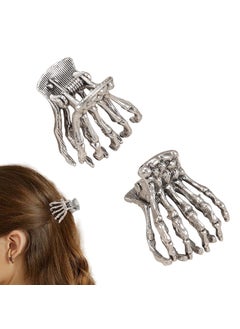 AEGYPIUS Skeleton Hair Clip 2 Pcs Skeleton Hand Hair Clip Skeleton Hair Clips for Women Skeleton Hand Hair Clips Skeleton Clips for Hair Skeleton Hands Hair Clips Skeleton Claw Clip Halloween Clips