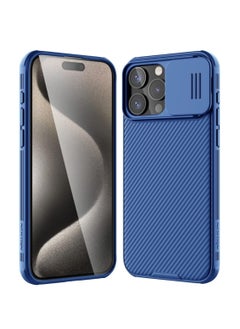 iPhone 15 Pro Max 6.7 Case Camshield Pro Slide Camera Protection Lens Cover Slide Camera Shockproof Case (Blue)