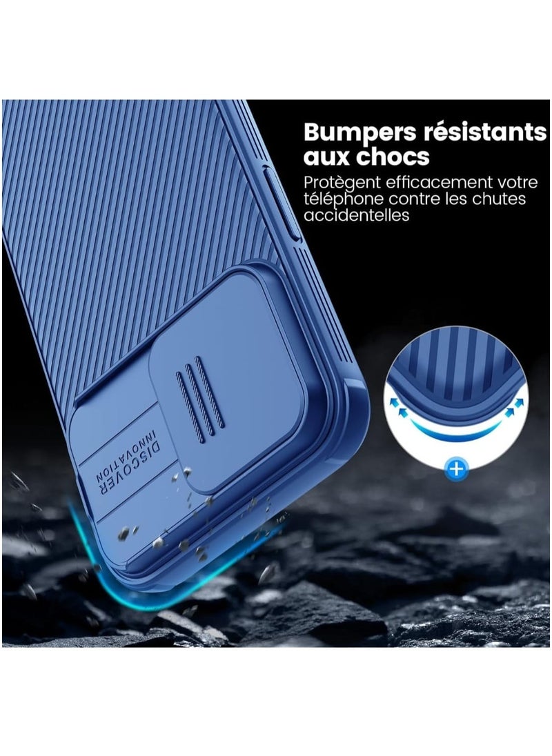 Nillkin - iPhone 15 Pro Max 6.7 Case Camshield Pro Slide Camera Protection Lens Cover Slide Camera Shockproof Case (Blue) - Image 1