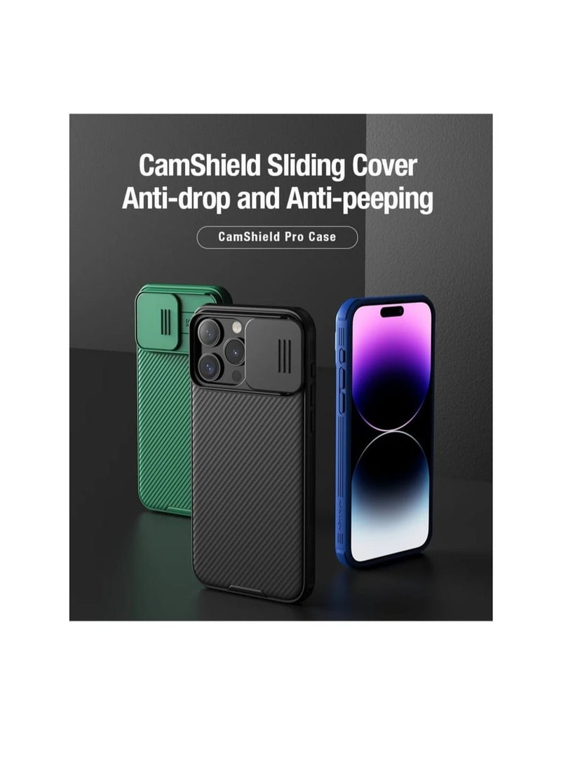 Nillkin - iPhone 15 Pro Max 6.7 Case Camshield Pro Slide Camera Protection Lens Cover Slide Camera Shockproof Case (Blue) - Image 1