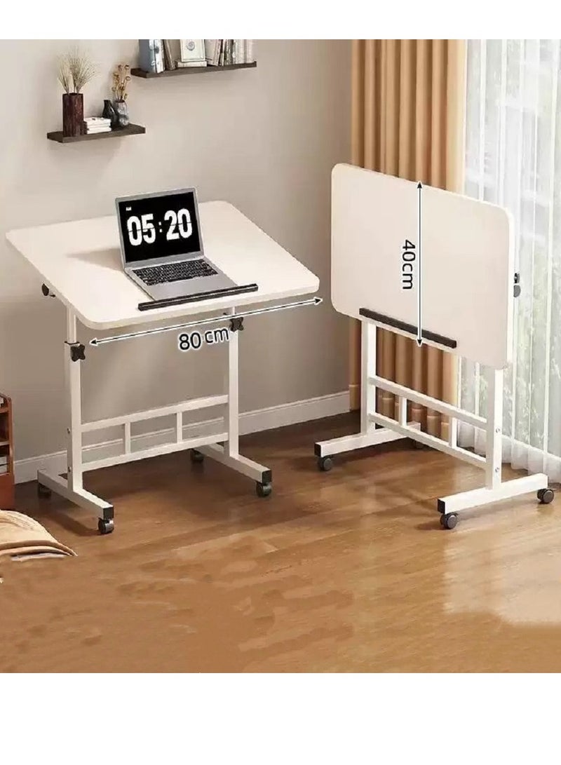 80 * 40cm قابلة للرفع التعلم مكتب الكمبيوتر مكتب محطة العمل للطلاب المنزلية مكتب يمكن تعديل الارتفاع 65-87cm، القرص القابل للطي 0-180 درجة قابلة للقلب - Image 2