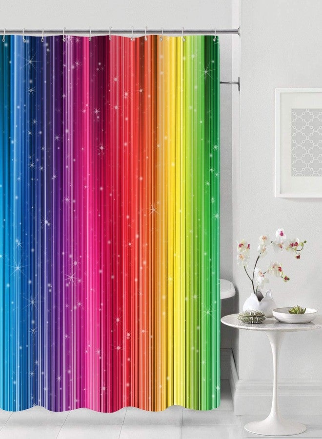 NTETSN Art Home Decor Shower Curtain,Rainbow Colorful Striped Shower Curtain,Waterproof Polyester Fabric Set, 72 X 72 Inch, DSNT021-72 - Image 3